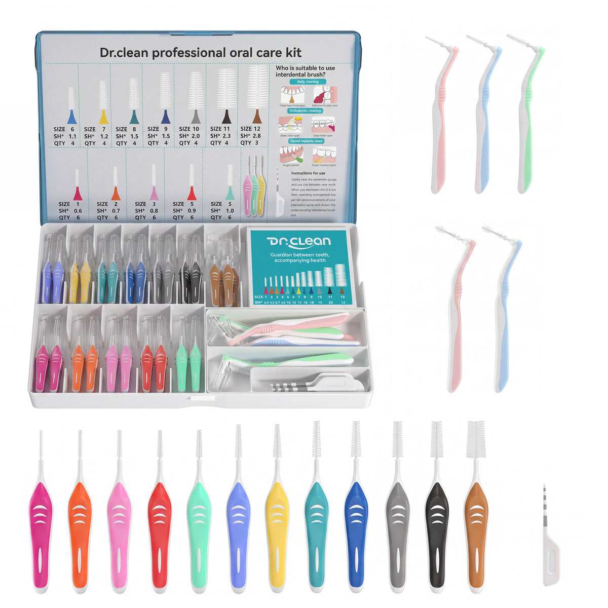 DR.CLEAN™ 17-in-1 Professional Interdental Brush Kit - Ultimate Family Oral Care Set