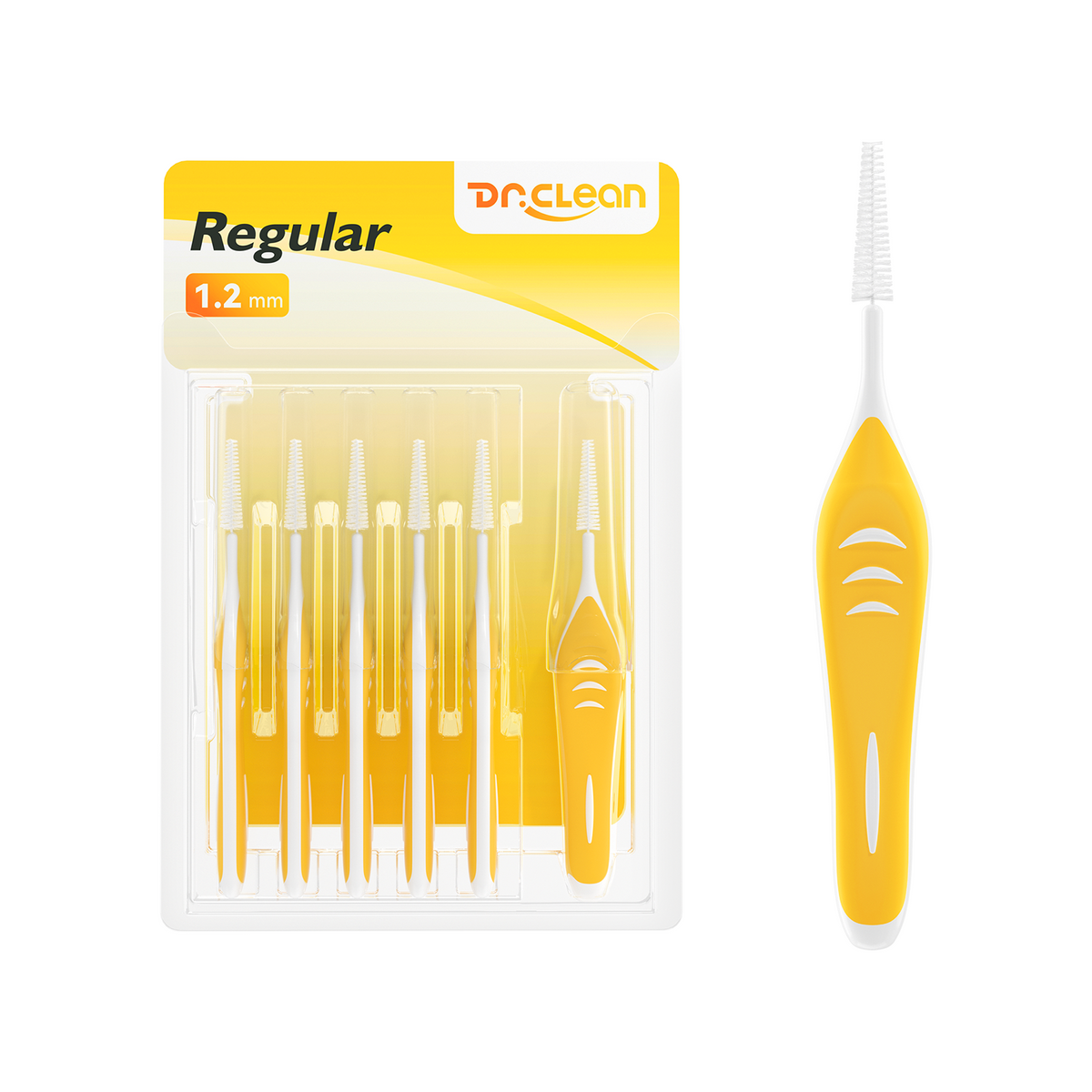 DR.CLEAN Professional Interdental Brushes - Yellow (1.3mm) for Large Gaps