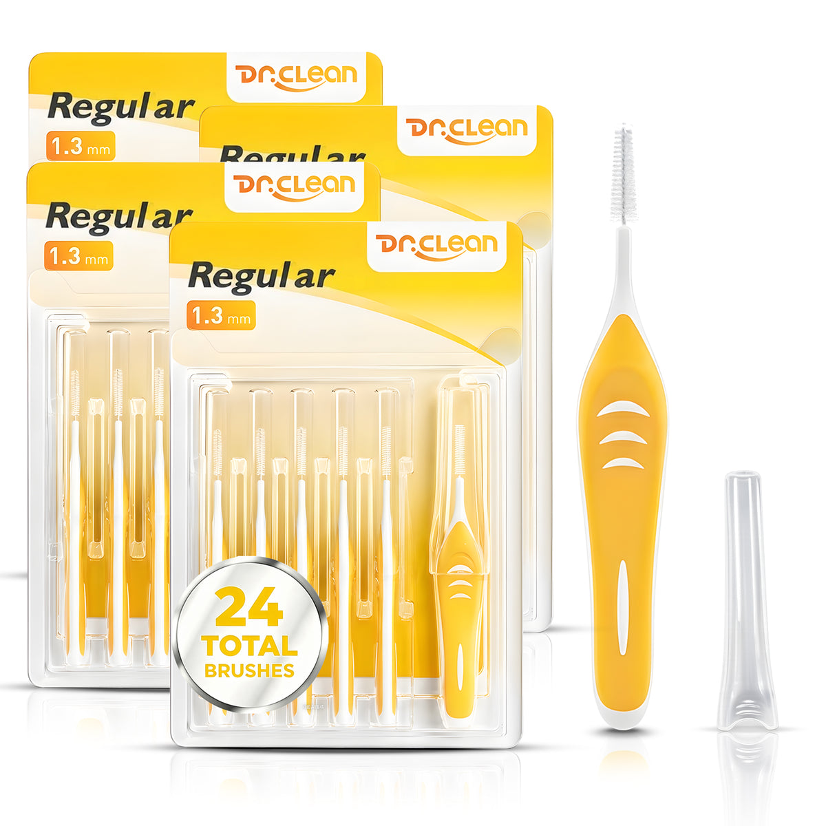 DR.CLEAN Professional Interdental Brushes - Yellow (1.3mm) for Large Gaps