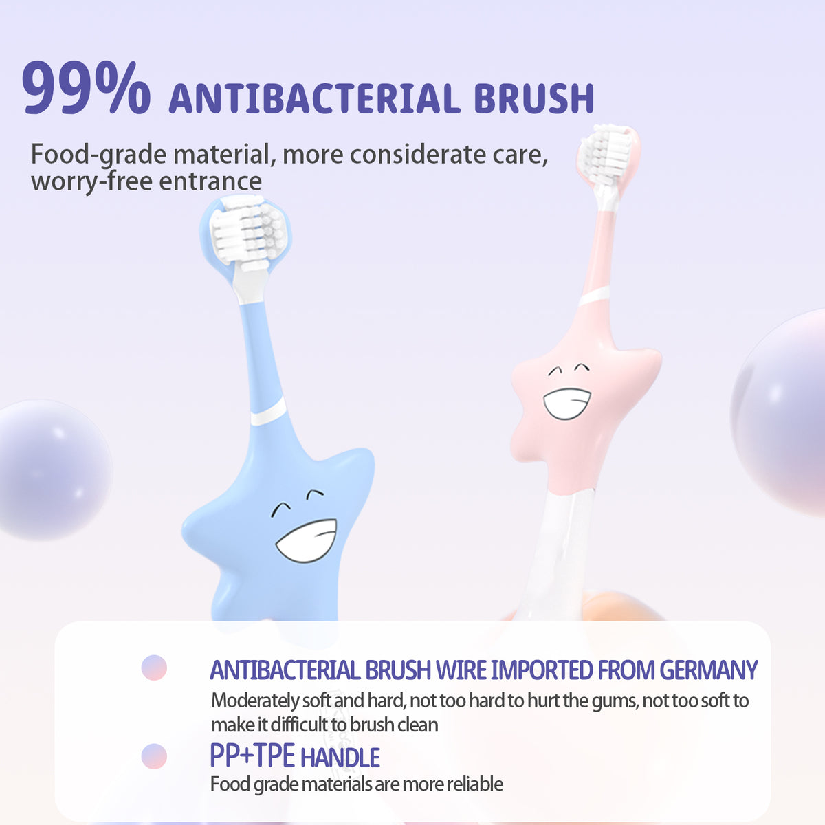 DR.CLEAN Kids 3-Sided Toothbrush - Patented Starfish Training Toothbrush (Ages 2-12)