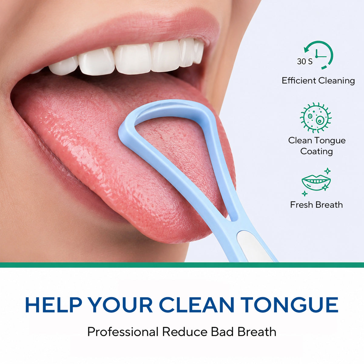 DR.CLEAN Sturdy Tongue Scraper Cleaner - Smooth Non-Scratch Tongue Cleaner for Fresh Breath