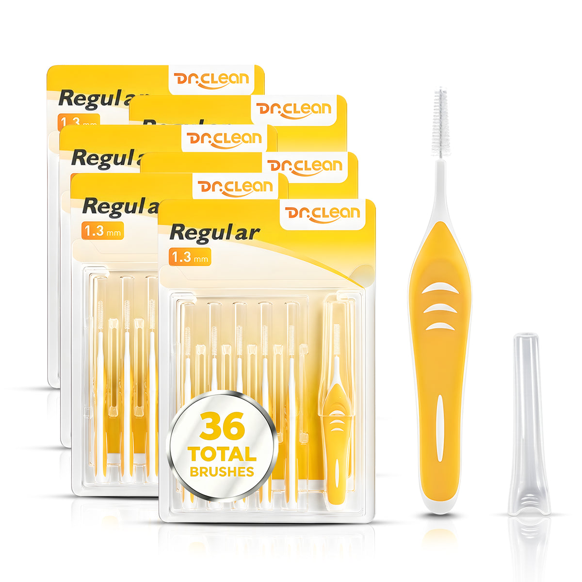 DR.CLEAN Professional Interdental Brushes - Yellow (1.3mm) for Large Gaps