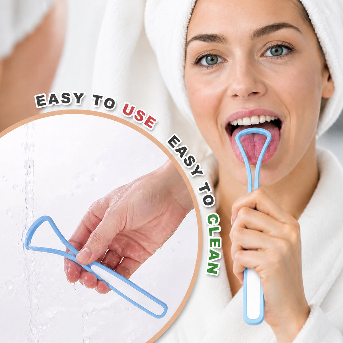 DR.CLEAN Sturdy Tongue Scraper Cleaner - Smooth Non-Scratch Tongue Cleaner for Fresh Breath